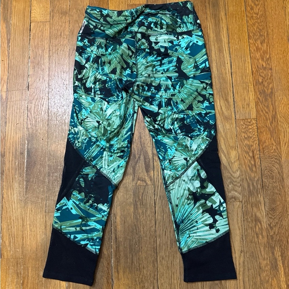 RBX Blue/Green/Black Leggings Mesh sides and Bottoms Sz SP Like New Activewear - Picture 4 of 7